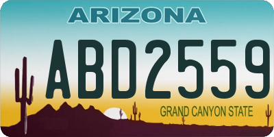 AZ license plate ABD2559