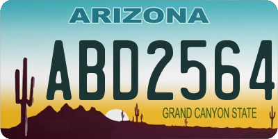 AZ license plate ABD2564