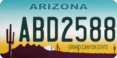 AZ license plate ABD2588