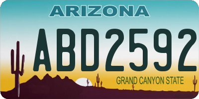 AZ license plate ABD2592