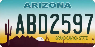 AZ license plate ABD2597