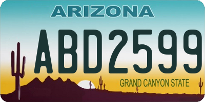 AZ license plate ABD2599