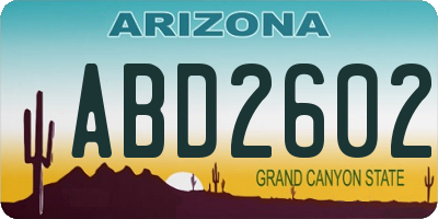 AZ license plate ABD2602