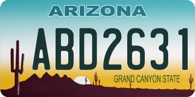 AZ license plate ABD2631