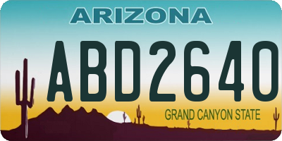 AZ license plate ABD2640