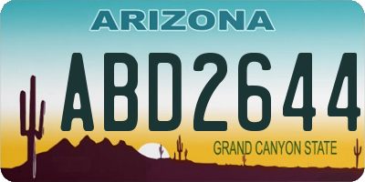 AZ license plate ABD2644
