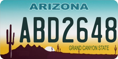 AZ license plate ABD2648