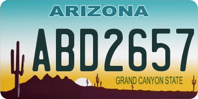 AZ license plate ABD2657