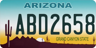 AZ license plate ABD2658