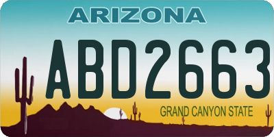 AZ license plate ABD2663