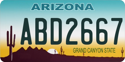 AZ license plate ABD2667