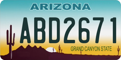 AZ license plate ABD2671