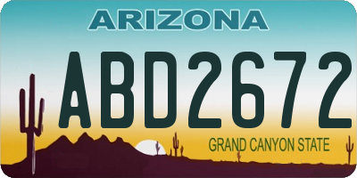 AZ license plate ABD2672