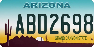 AZ license plate ABD2698