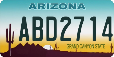 AZ license plate ABD2714