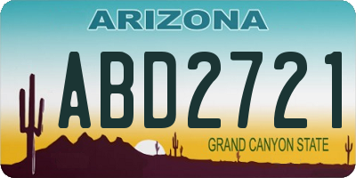 AZ license plate ABD2721
