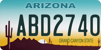 AZ license plate ABD2740