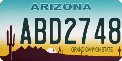 AZ license plate ABD2748
