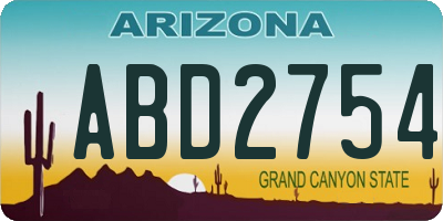 AZ license plate ABD2754