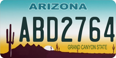 AZ license plate ABD2764