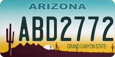 AZ license plate ABD2772