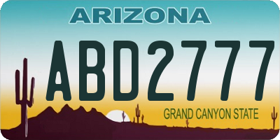 AZ license plate ABD2777