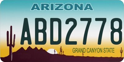 AZ license plate ABD2778