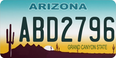AZ license plate ABD2796