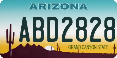 AZ license plate ABD2828