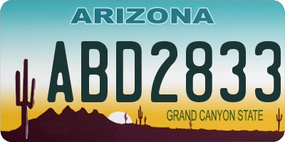 AZ license plate ABD2833