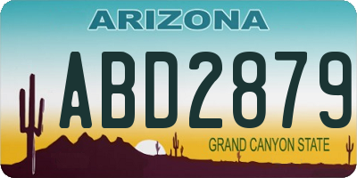 AZ license plate ABD2879