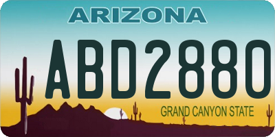 AZ license plate ABD2880