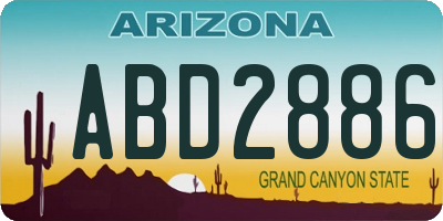 AZ license plate ABD2886