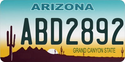 AZ license plate ABD2892