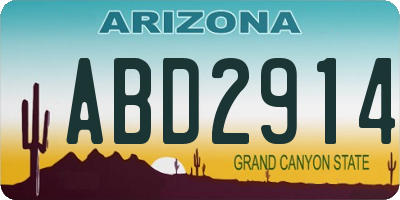 AZ license plate ABD2914