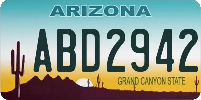 AZ license plate ABD2942