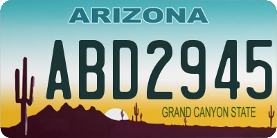 AZ license plate ABD2945
