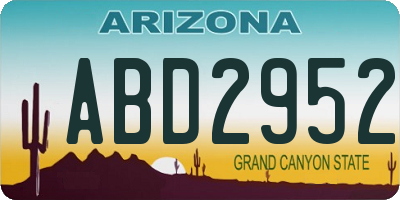 AZ license plate ABD2952