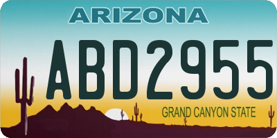 AZ license plate ABD2955