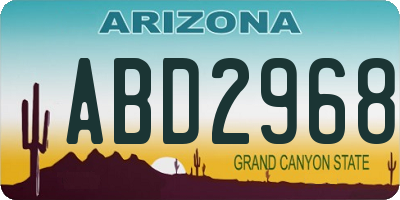 AZ license plate ABD2968
