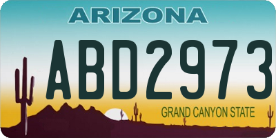 AZ license plate ABD2973
