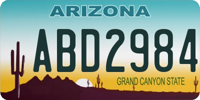 AZ license plate ABD2984