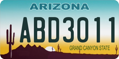 AZ license plate ABD3011