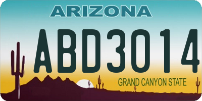 AZ license plate ABD3014