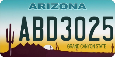 AZ license plate ABD3025