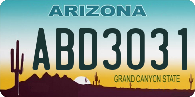 AZ license plate ABD3031