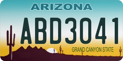 AZ license plate ABD3041