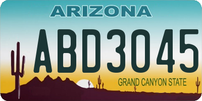AZ license plate ABD3045