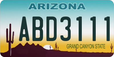 AZ license plate ABD3111