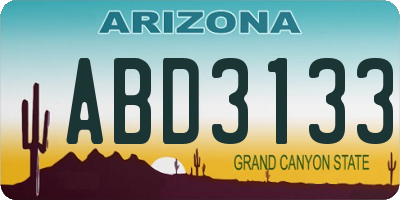 AZ license plate ABD3133